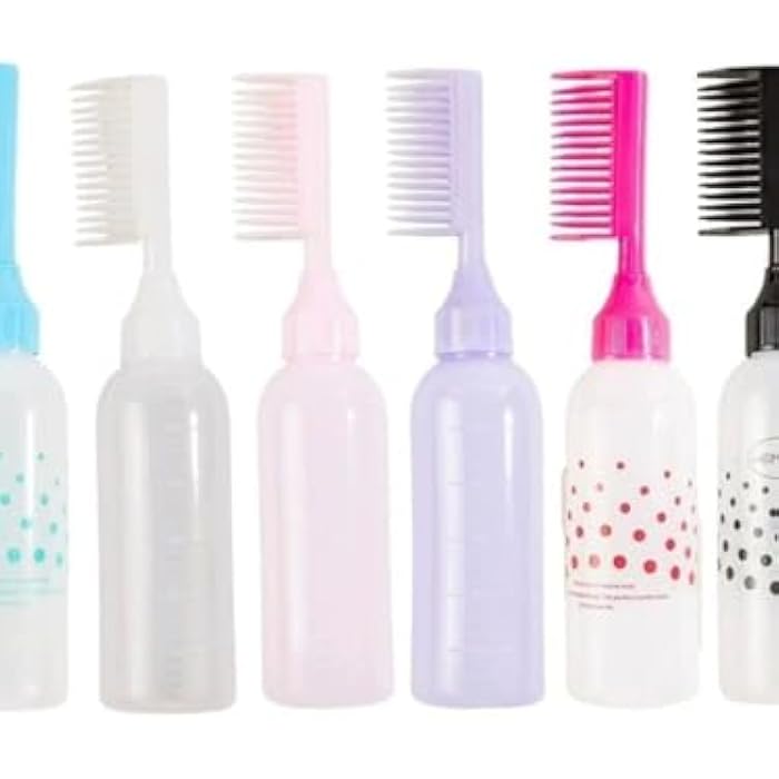 Hair Dye Bottle with Applicator Brush, Refillable Empty Dyeing Bottles, Coloring and Staining Tool, Hair Styling Tools (Black) - Image 5